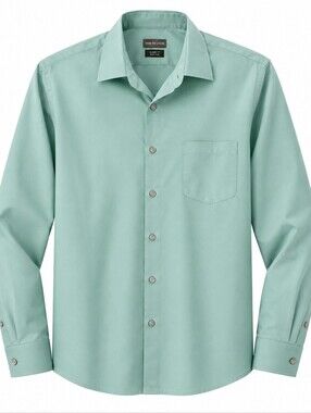 Van Heusen Men's Light Mint Green Dress Shirt - Regular Fit 16.5 L/G